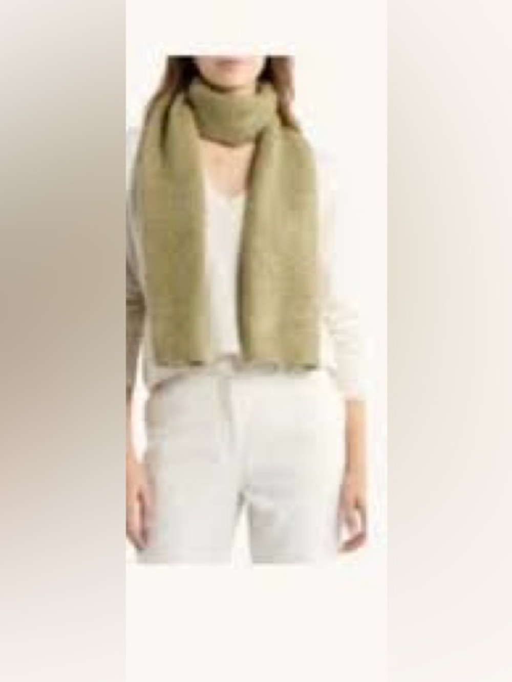 AllSaints Olive Green Lightweight Knit Scarf
